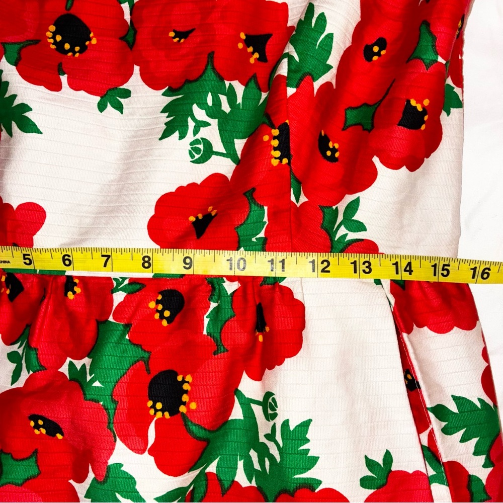15% Discount - 70’s Vintage Malia Honolulu Red & Green Sheath Dress with pockets - Picture 6 of 10